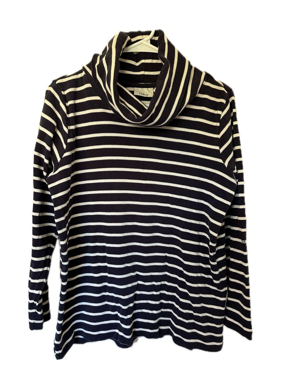 Striped Navy and White Cowl Neck Top for Women